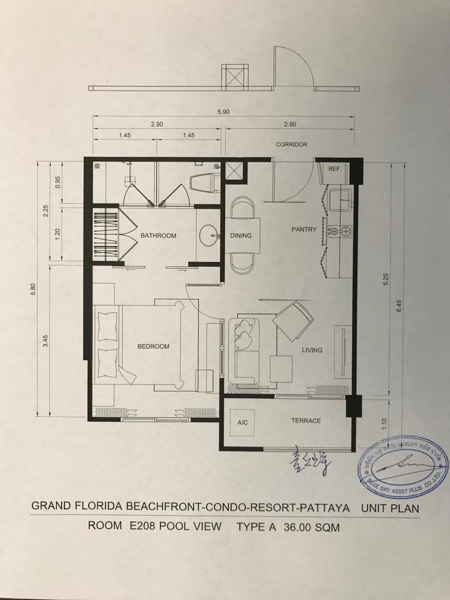 Grand Florida芭提雅带免费游泳池温泉和健身房和办公区水上花园公寓e208 ナ・ジョムティエン エクステリア 写真